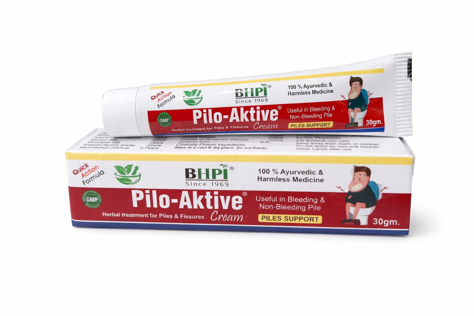BHPI Pilo-Aktive Cream – Ayurvedic Relief for Bleeding & Non-Bleeding Piles (30gm)