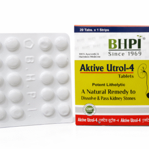 BHPI Aktive Utrol-4 Ayurvedic Tablets for Kidney Stone Dissolution & Urinary Tract Support (20 Tabs×1 Strips)