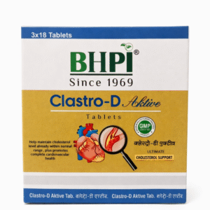 BHPI Clastro-D Aktive Tablets – Ayurvedic Support for Cholesterol Balance (3×18Tabs)