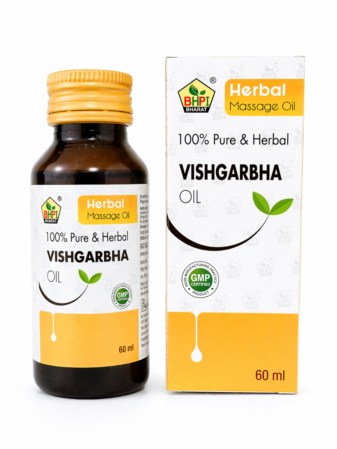 BHPI Vishgarbha Herbal Massage Oil | 100% Pure Ayurvedic Oil for Pain Relief & Relaxation | 60ml